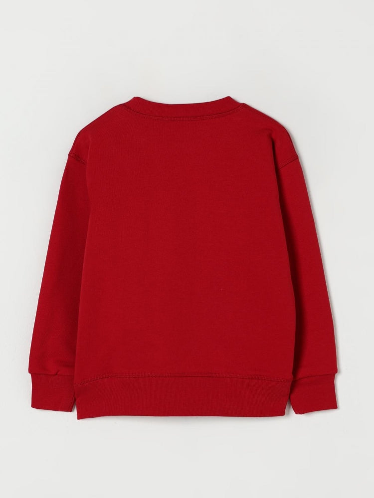 Dsquared2 felpa rossa bambino in cotone girocollo logo sul davanti