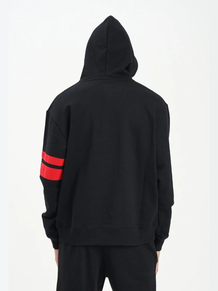 Gcds felpa uomo unisex in cotone con cappuccio logo a contrasto