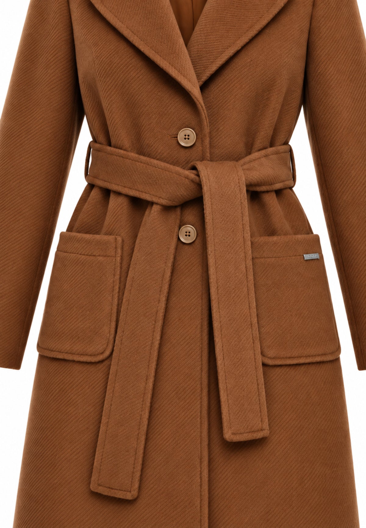 Kocca cappotto marrone lungo con bottoni e cintura Bambine e ragazze welff.marrone_