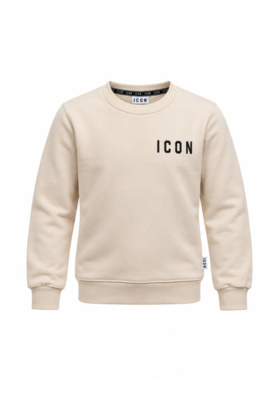 ICON FELPA panna girocollo con logo nero Bambini e ragazzi ibsw001531.panna_