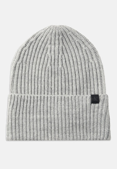 CALVIN KLEIN CAPPELLO GRIGIO IN LANA CON LOGO CK Bambini e ragazzi IU0IU00440PMT_