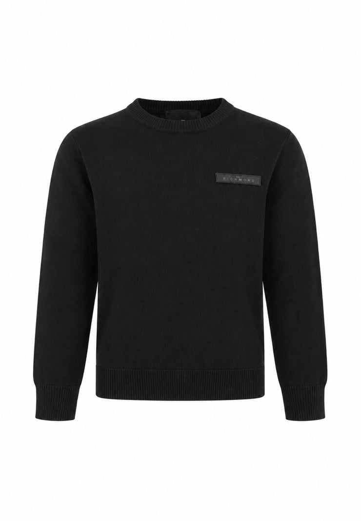 John Richmond maglia NERA CON TAGHETTA APPLICATA Bambini e ragazzi rba26026ma.ne_