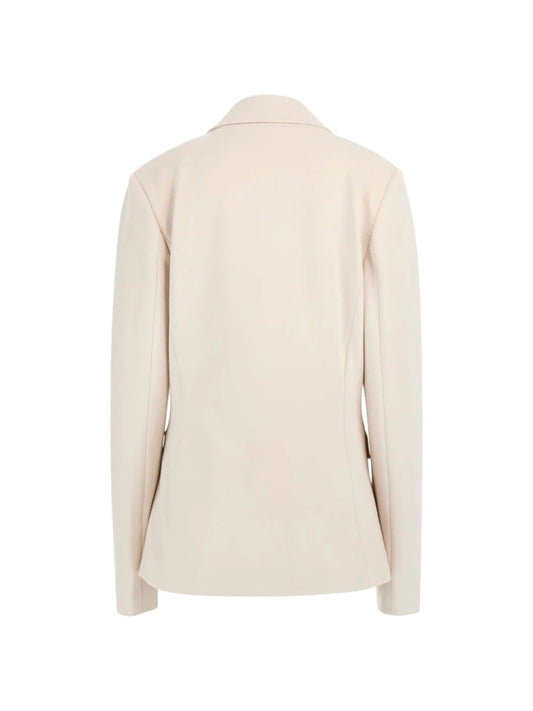 Guess giacca ecru donna doppio petto bottoni oro con logo