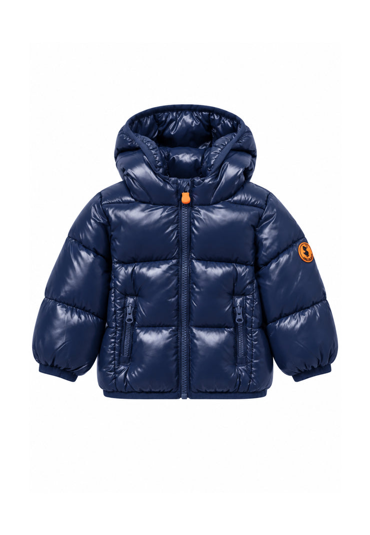Save the Duck GIUBBOTTO BLU LUCIDO CON CAPPUCCIO Bambini e ragazzi 07-I3323IX.BLU_