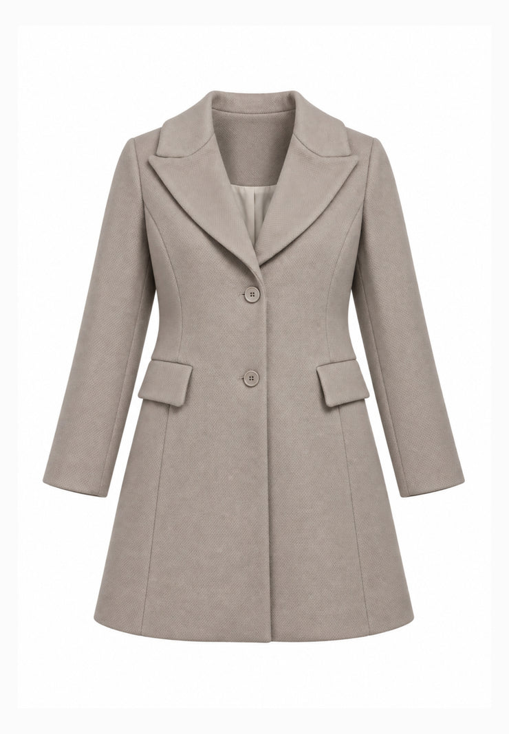 Kocca Junior cappotto beige con colletto e linea svasata Bambina e Ragazza walter.beige_