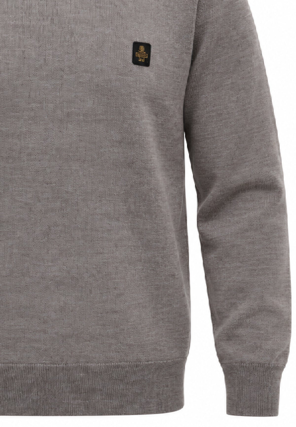 REFRIGIWEAR MAGLIONE TORTORA IN LANA SAGOMATO CON MINI LOGO RICAMATO Uomo BENNET PULLOVER.TORT_