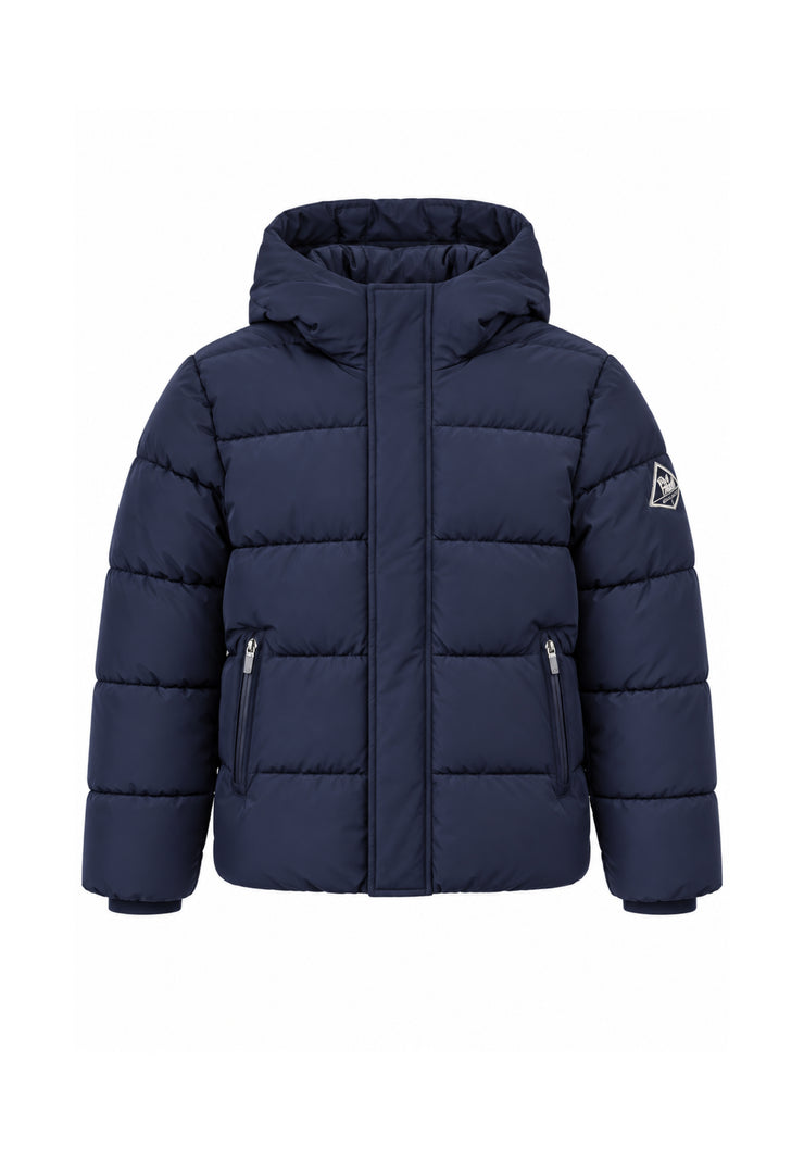 Roy Roger's GIUBBOTTO BLU CON CAPPUCCIO E LOGO BRACCIO Bambini e ragazzi RX402/00.BLU_