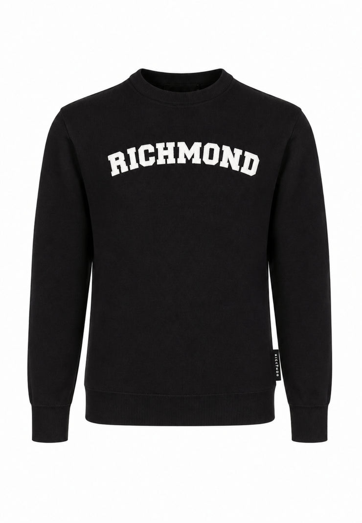 John Richmond maglione nero con scritta centrale Bambini e ragazzi rba26074ma.ne_