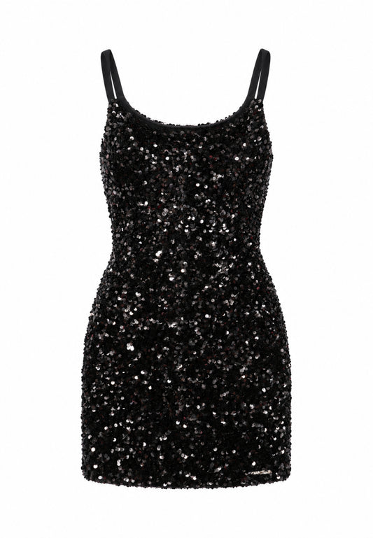 MARC ELLIS abito NERO CORTO CON PAILLETTES Bambine e ragazze jmjdr03889.ne_