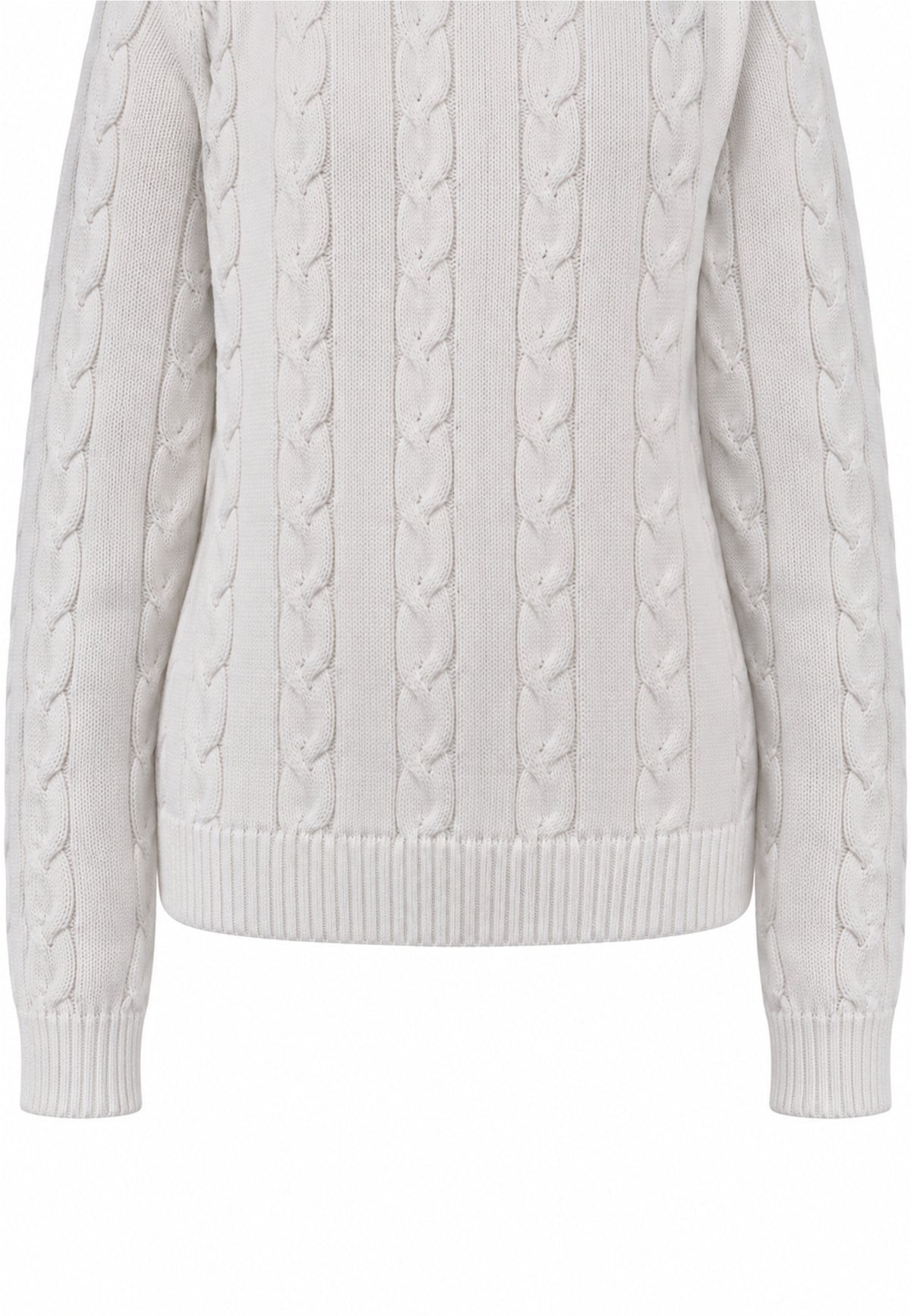 LA MARTINA maglia a treccia bianca logo ricamo a girocollo Bambini e ragazzi mab0101.bianco_