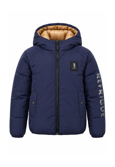 Refrigue giubbotto BLU con cappuccio REVERSIBILE Bambini e ragazzi 2831o00070.blu_