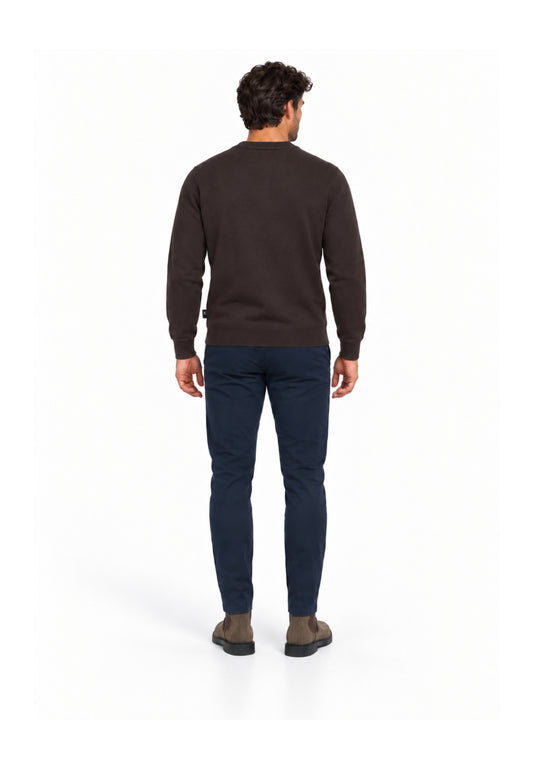 John Richmond maglia MARRONE IN LANA RASATA CON MINI LOGO Uomo uma26169ma.marro_