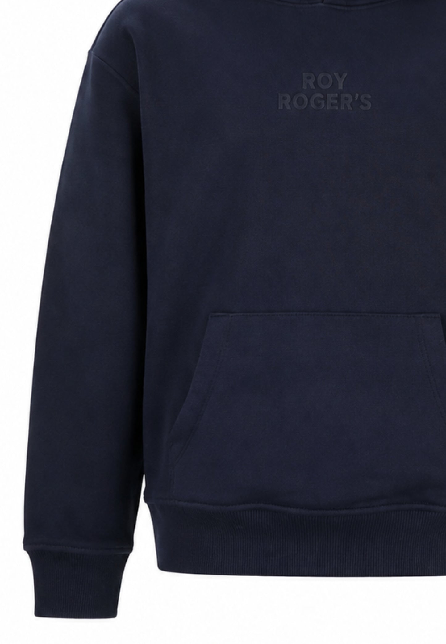 Roy Roger's felpa BLU CON CAPPUCCIO E LOGO GOMMATO TONO SU TONO Bambini e ragazzi rz483/00-blu_