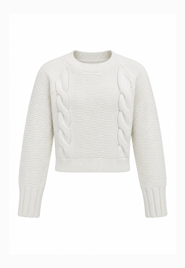 Kocca Junior maglia PANNA ATTILLATA CON TRECCIA Bambina e Ragazza aurasim.panna_