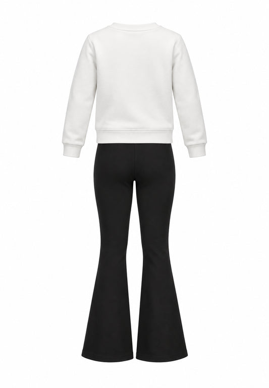 JUST CAVALLI completo BIANCO CON FELPA LOGATA E LEGGINGS Bambine e ragazze jga26168fe.bia_