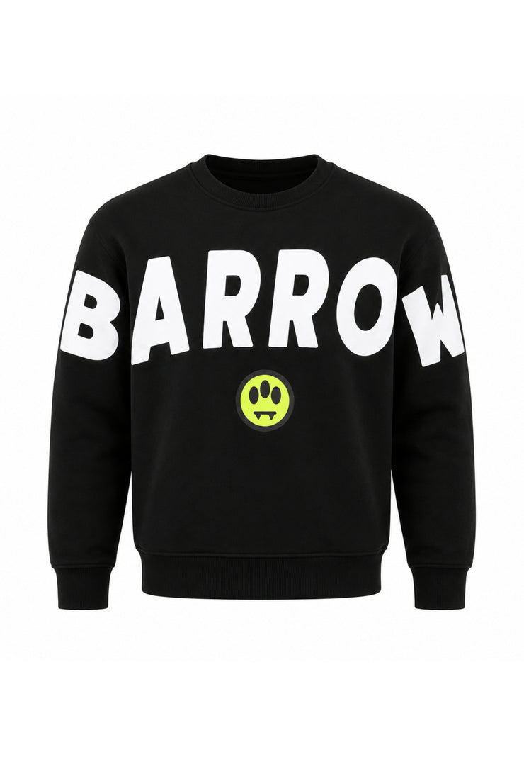 BARROW FELPA NERA GIROCOLLO CON MAXI SCRITTA Bambini e ragazzi F6BKJUSW016.NE_