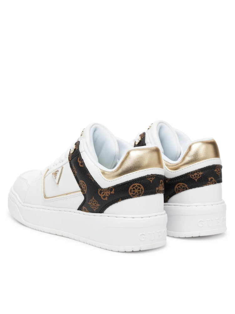 Guess scarpe bianche donna logo a contrasto