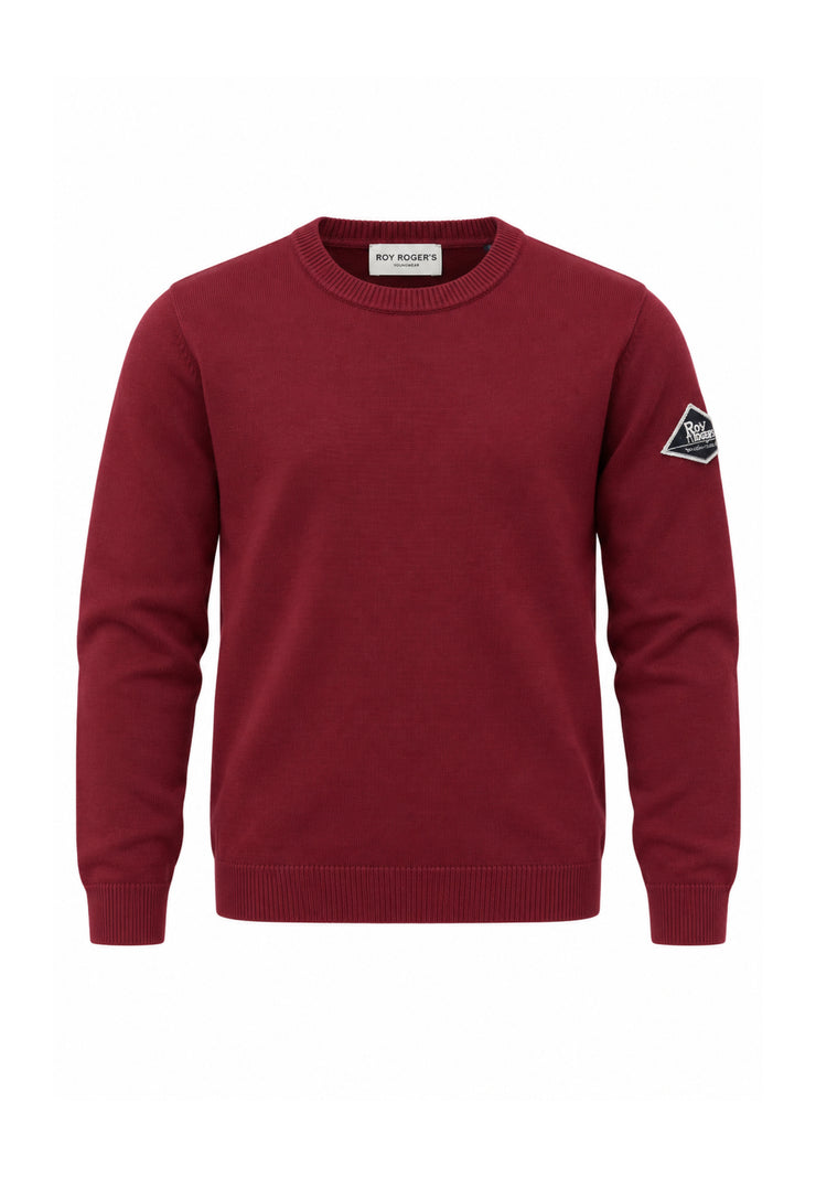 Roy Roger's MAGLIONCINO BORDEAUX A GIROCOLLO CON PATCH SUL BRACCIO Bambini e ragazzi RX400/00.Bordò_