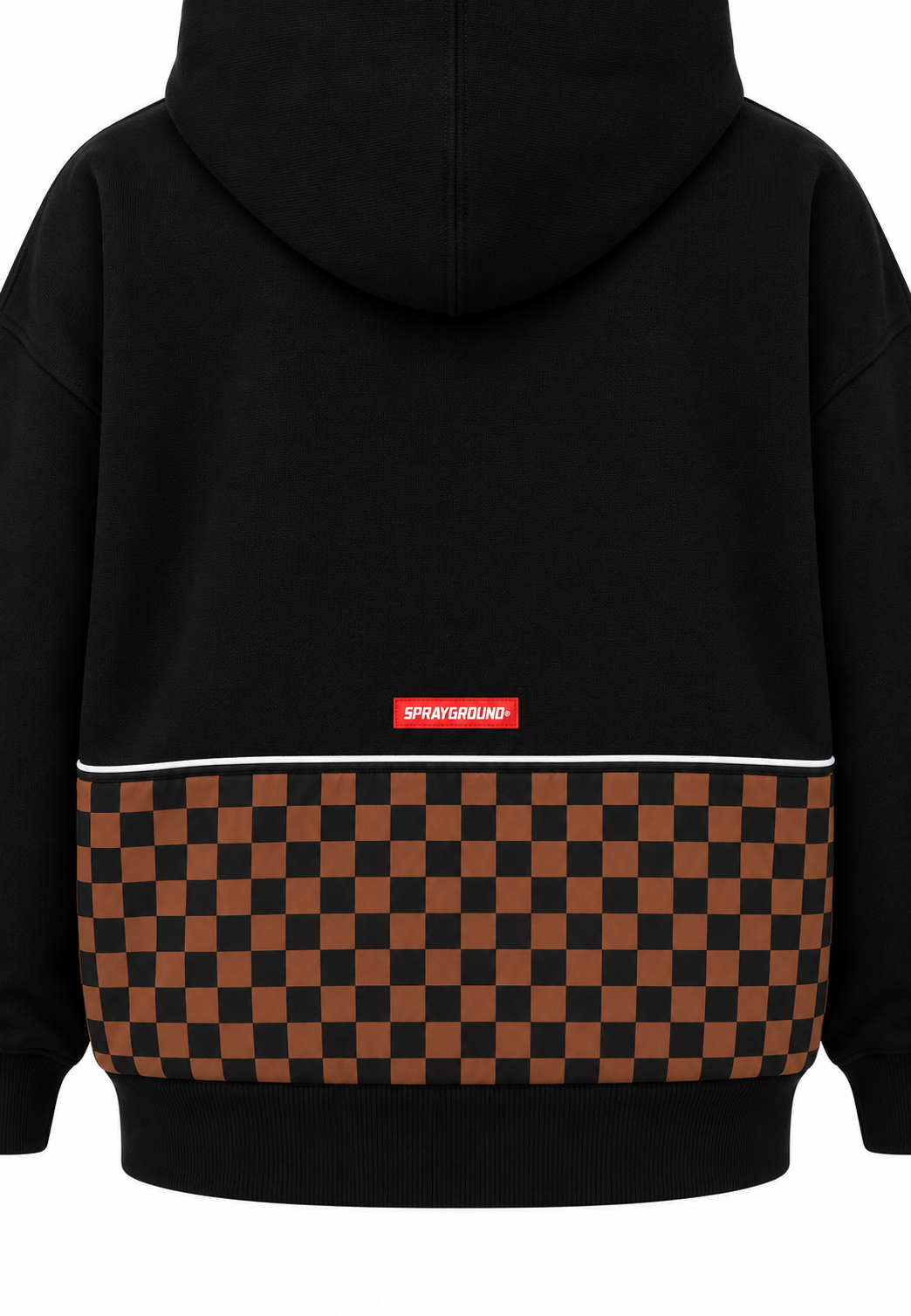 Sprayground felpa nera marrone bambino dettaglio posteriore ed etichetta
