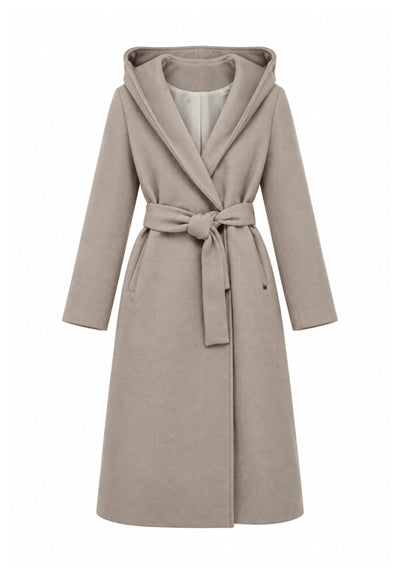 Kocca Junior cappotto beige lungo con cappuccio e cintura Bambina e Ragazza chatal.beige_