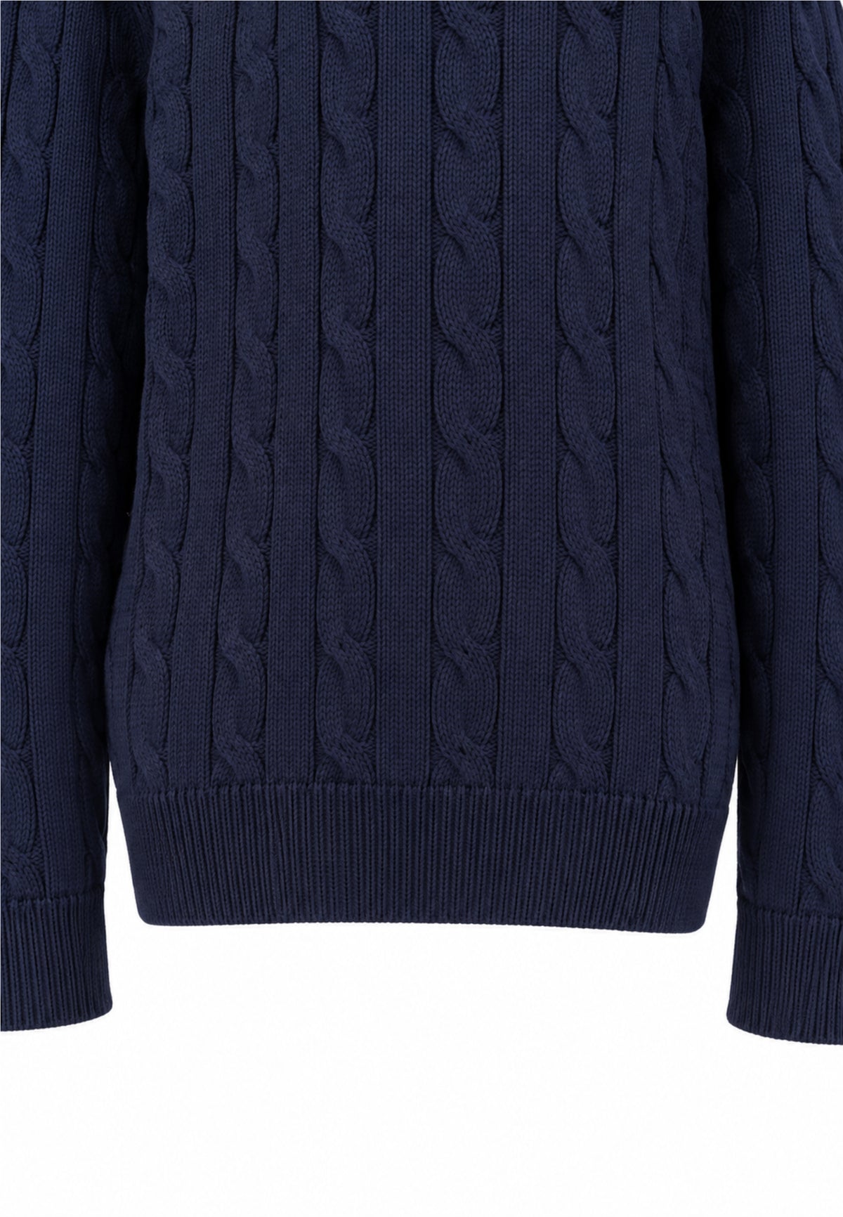 LA MARTINA maglia a treccia blu con logo ricamo a girocollo Bambini e ragazzi mab0101.blu_
