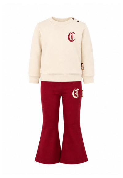 JUST CAVALLI completo PANNA CON FELPA E LEGGINGS A ZAMPA Bambine e ragazze jia26089cf.panna_