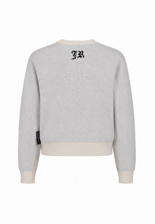 John Richmond maglione beige crop bambina con scritta e strass Bambine e ragazze rga26061ma.beige_