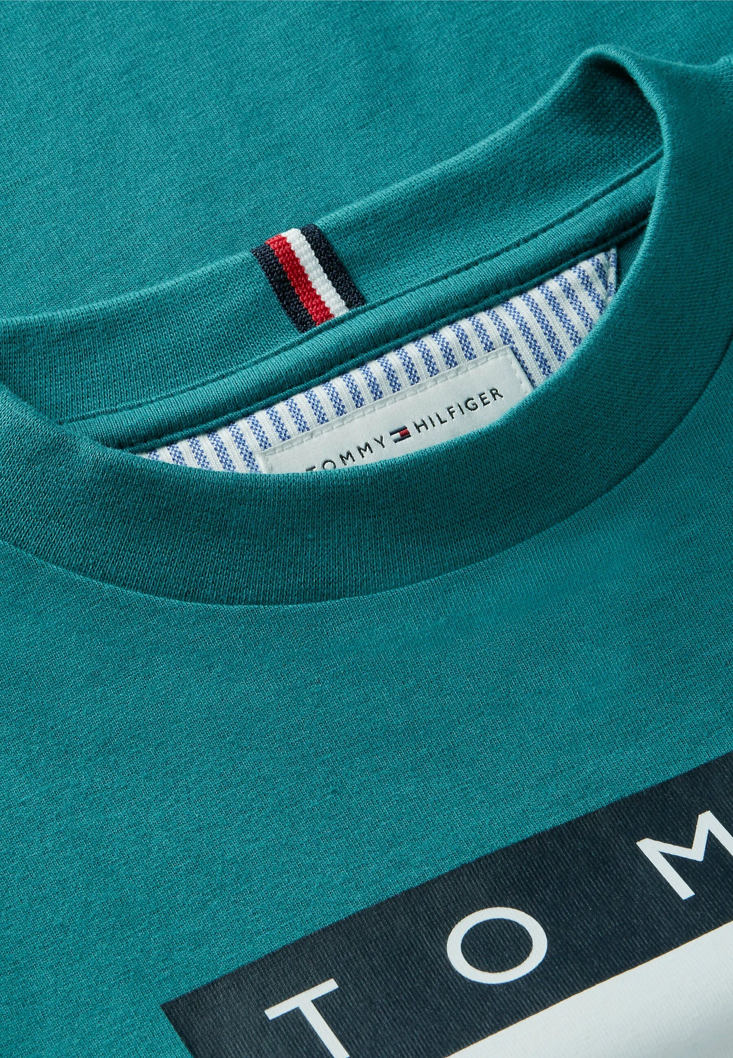 TOMMY HILFIGER TSHIRT VERDE CHIARO LOGO BANDIERA MANICHE CORTE Bambini e ragazzi KB0KB10340CT3_