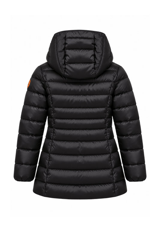Save the Duck GIUBBOTTO NERO LUNGO SAGOMATO TRAPUNTATO Bambine e ragazze 04-J47300G.NE_