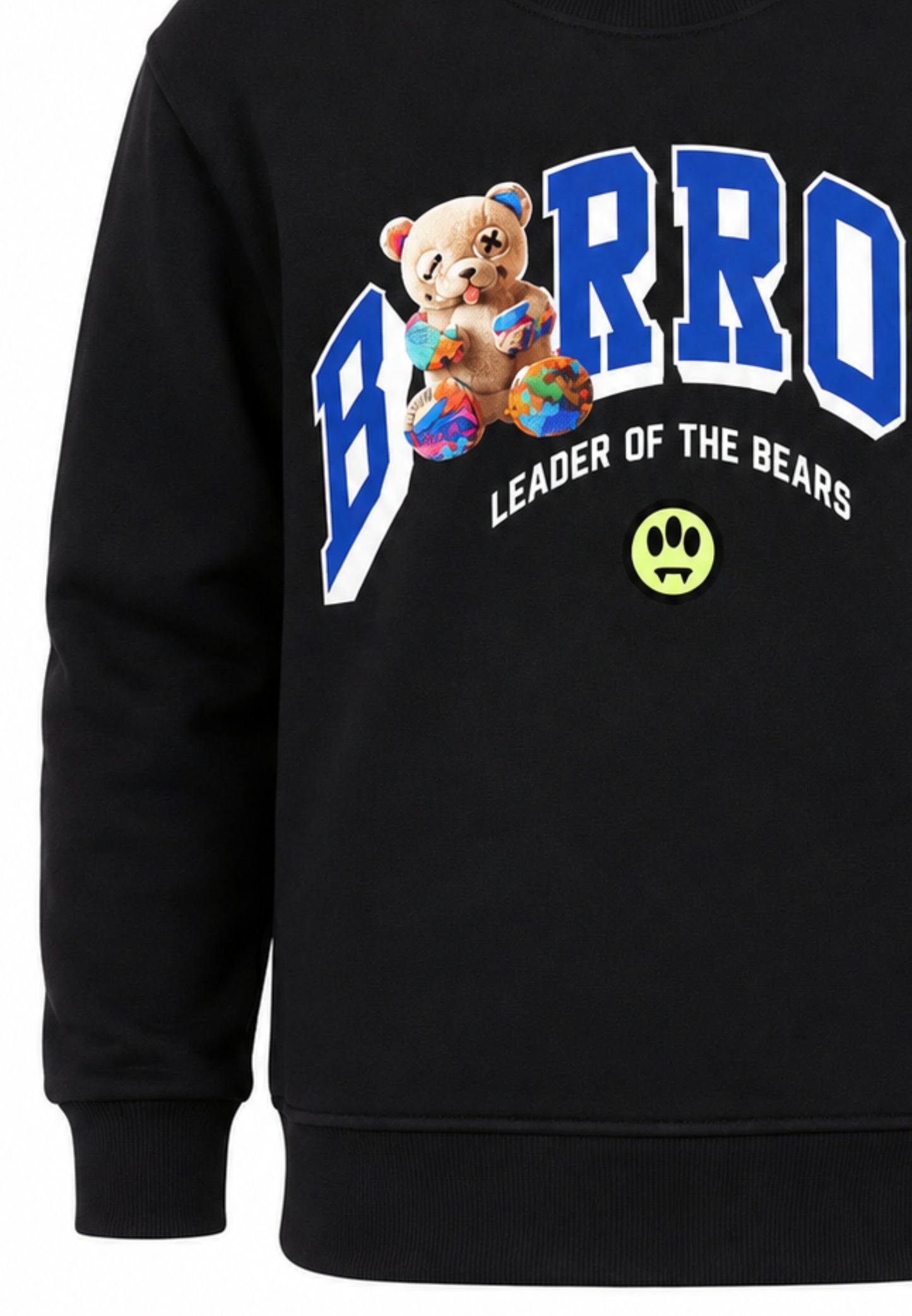 BARROW FELPA nera GIROCOLLO CON LOGO CENTRALE E MINI TEDDY Bambini e ragazzi F6BKJUSW032.NE_