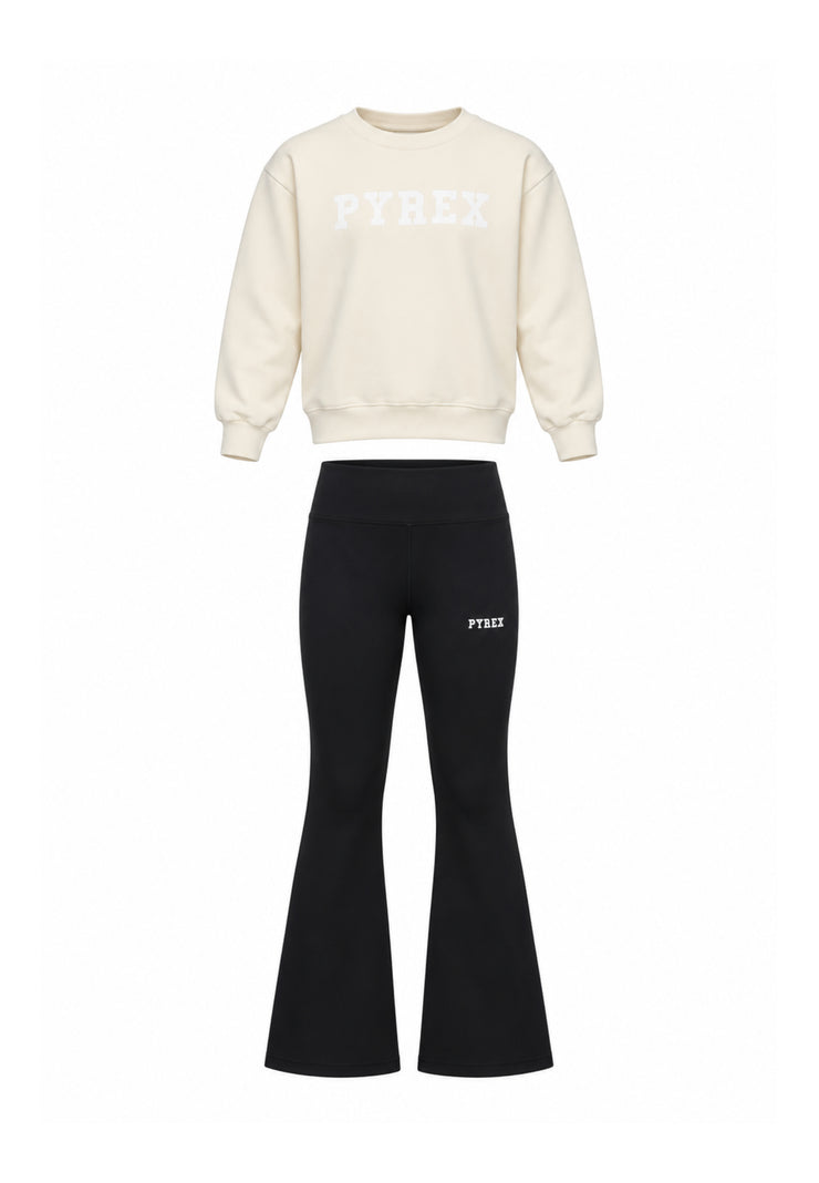 Pyrex COMPLETO PANNA CON FELPA E LEGGINGS Bambine e ragazze 26IPK46305.PANNA_