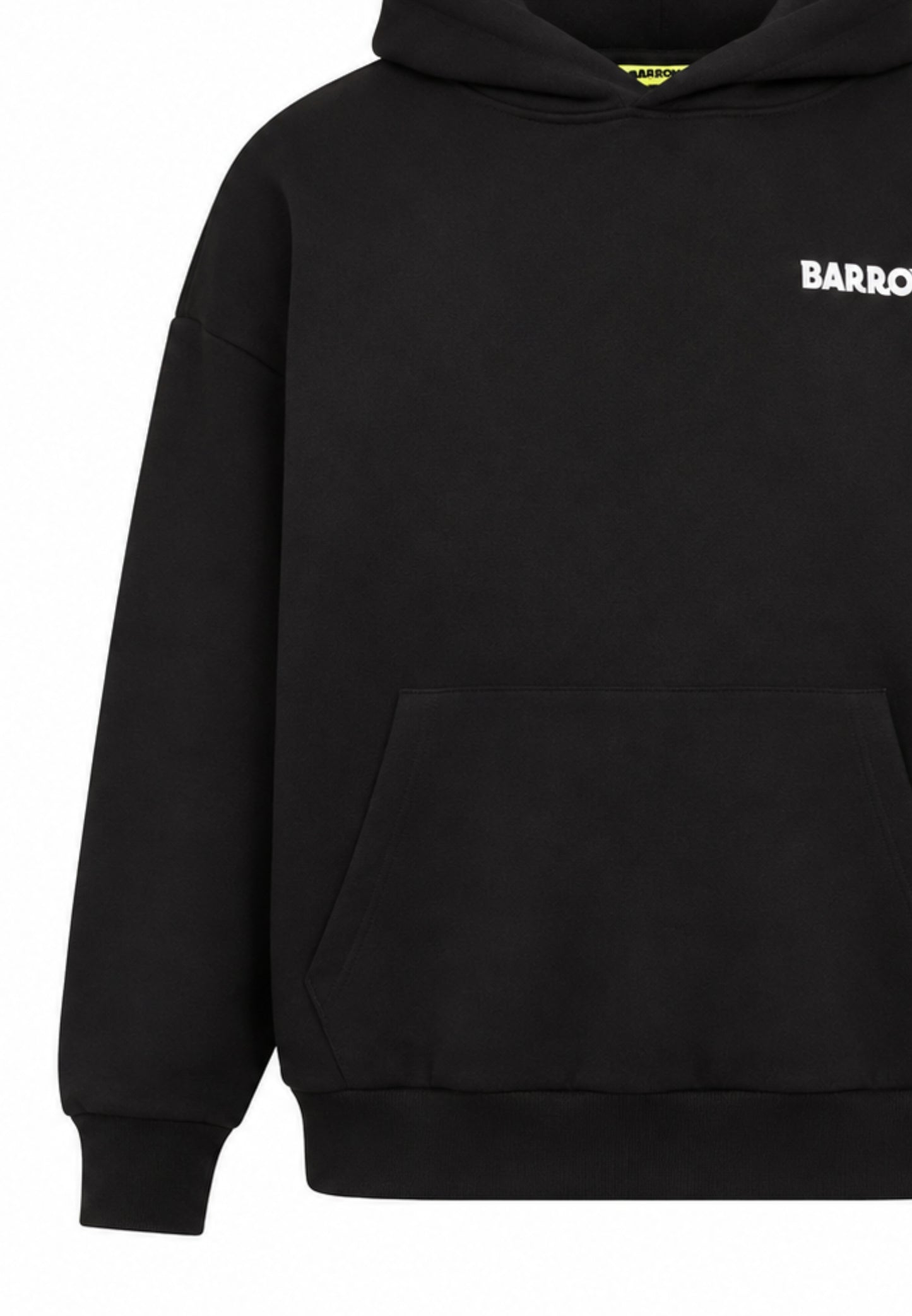 BARROW FELPA NERO CON CAPPUCCIO con mini scritta davanti e maxi scritta dietro Bambini e ragazzi F6BKJUHS015.NE_