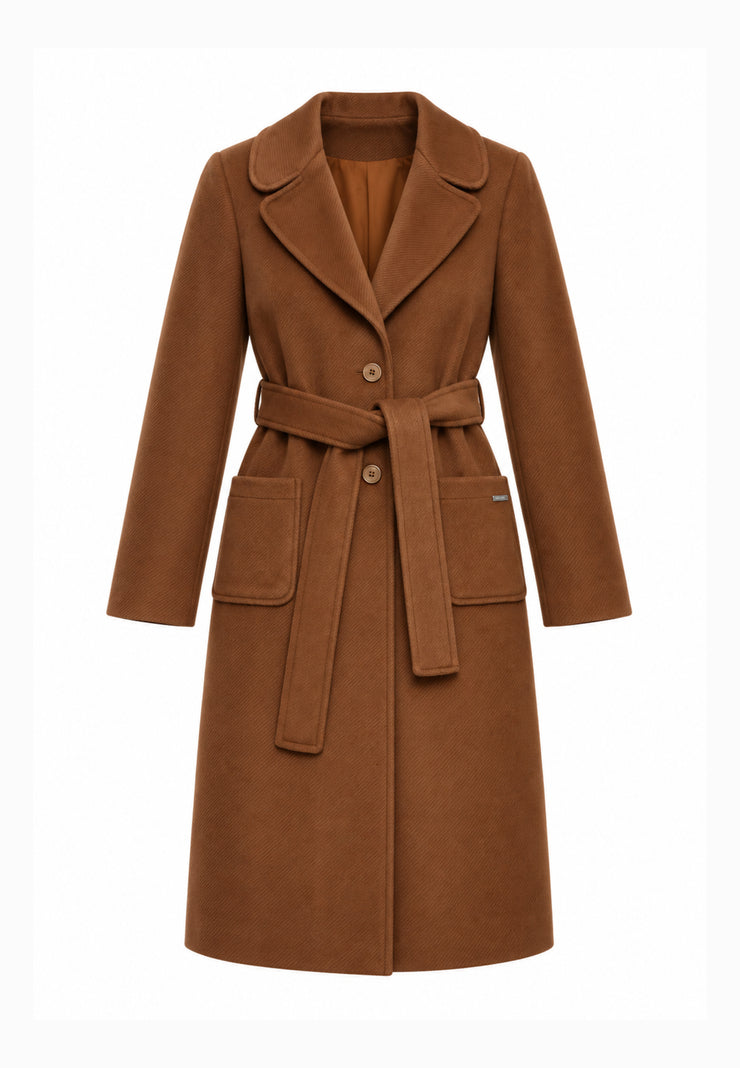 Kocca Junior cappotto marrone lungo con bottoni e cintura Bambina e Ragazza welff.marrone_