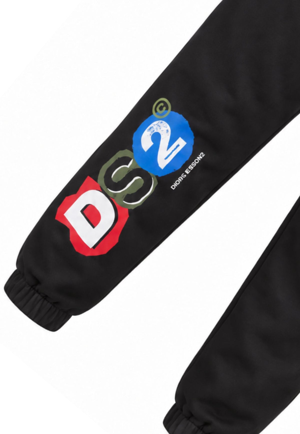 DS2 pantalone nero tuta con logo colorato Bambini e ragazzi F62K209.NE_