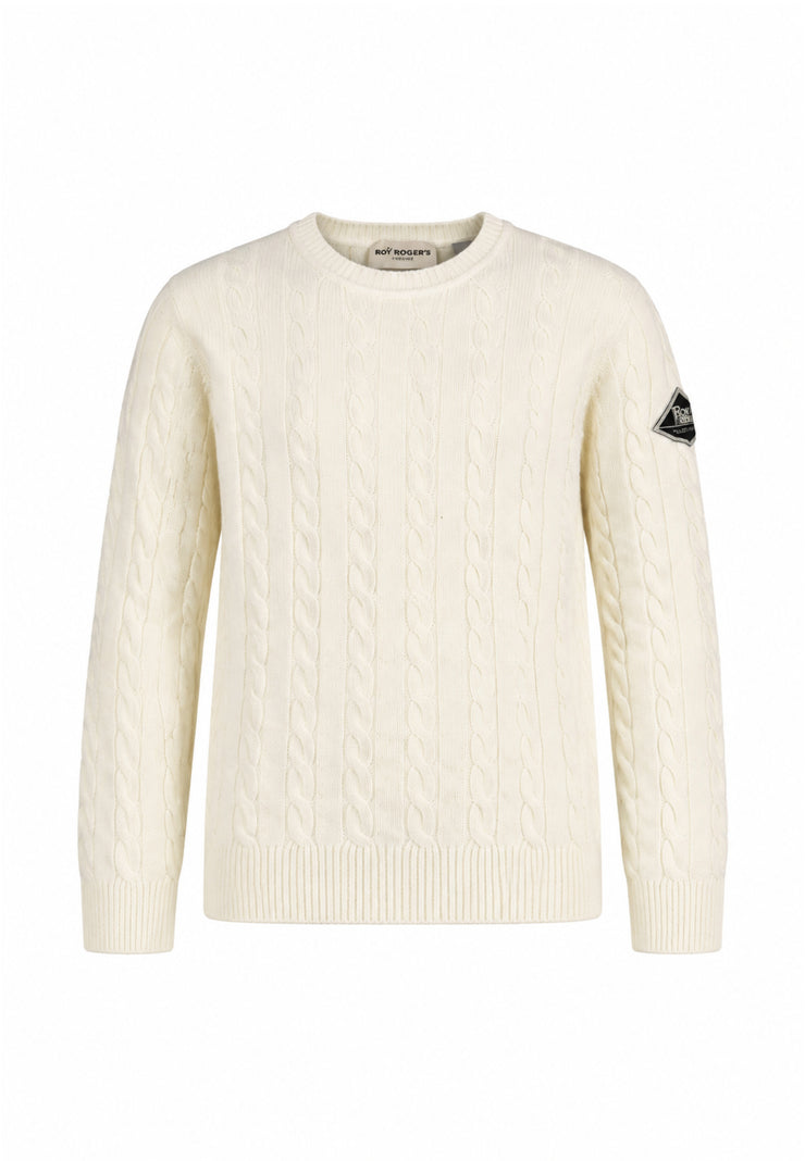 Roy Roger's magliONE PANNA INTRECCIATO CON TOPPA SUL BRACCIO Bambini e ragazzi rx401/00.panna_