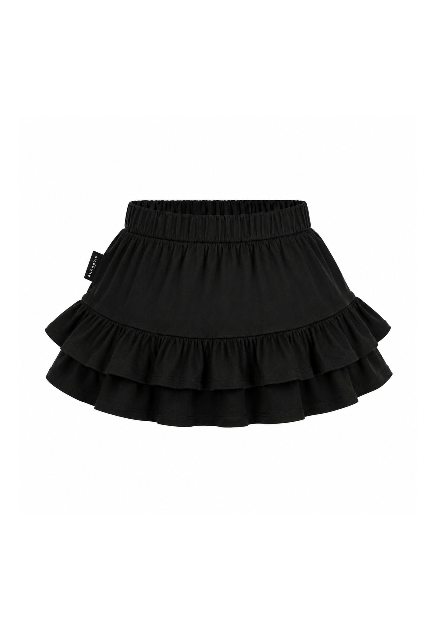 John Richmond Completo t shirt panna a manica lunga e gonna nera a balze Bambine e ragazze ria26134cj.panna_