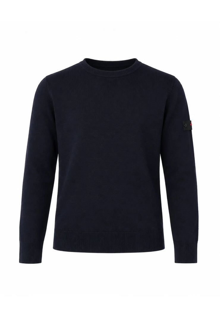 Peuterey MAGLIONE BLU IN LANA RASATA GIROCOLLO CON LOGO APPLICATO Bambini e ragazzi EXMOOR07KID.BLU_