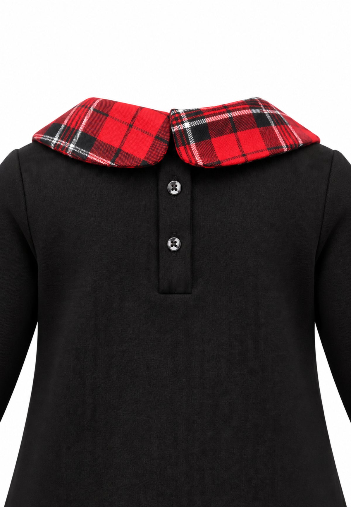 John Richmond VESTITINO NERO CON COLLETTO TARTAN E MOTTO CENTRALE Bambine e ragazze RIA26081VE.NE_