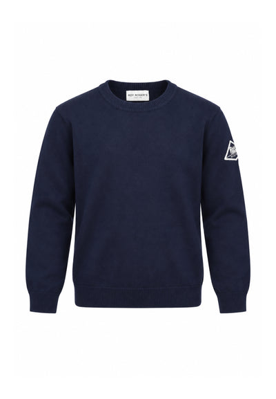 Roy Roger's MAGLIONCINO BLU A GIROCOLLO CON PATCH SUL BRACCIO Bambini e ragazzi RX400/00.BLU_