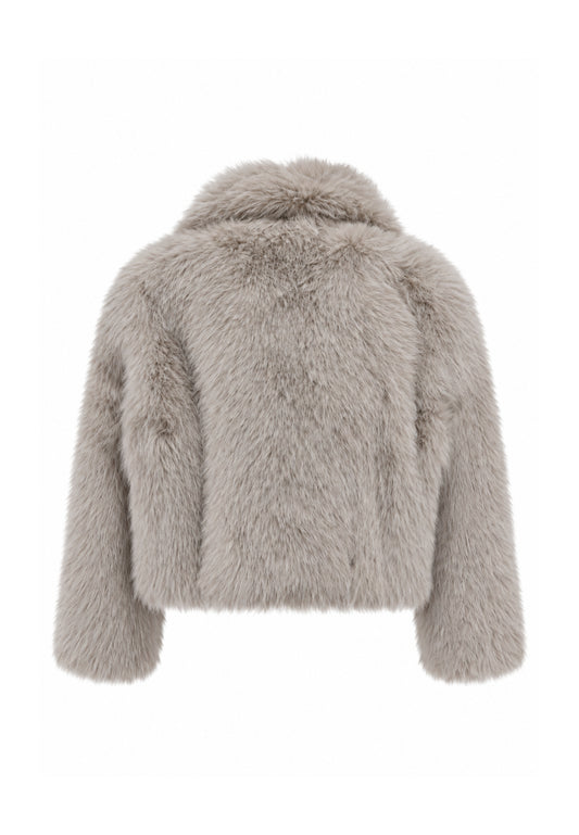 Kocca Junior Pellicciotto beige crop con colletto con risvolto Bambina e Ragazza walan.beige_