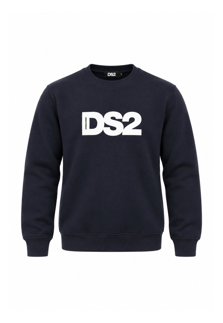 DS2 FELPA NERA A GIROCOLLO CON LOGO CENTRALE Bambini e ragazzi F62K281.NE_