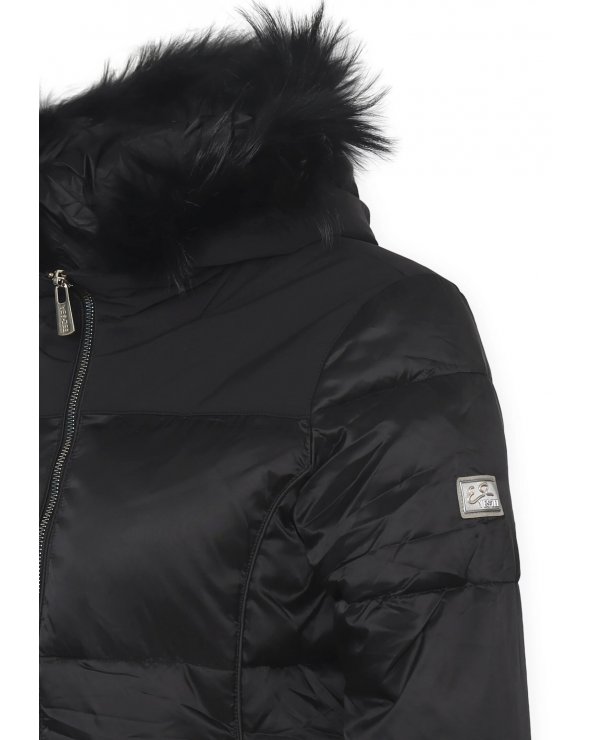 Piumino nero con pelliccia bambina 6-16 anni - Yess Zee Essenza