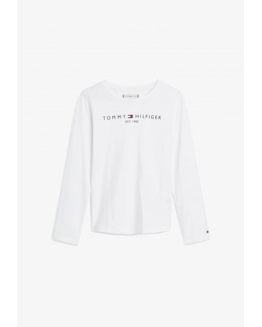 Tommy Hilfiger T-Shirt Bianca a Manica Lunga Neonata 9-24 Mesi