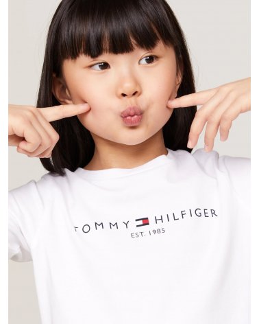 Tommy Hilfiger T-Shirt Bianca a Manica Lunga Neonata 9-24 Mesi