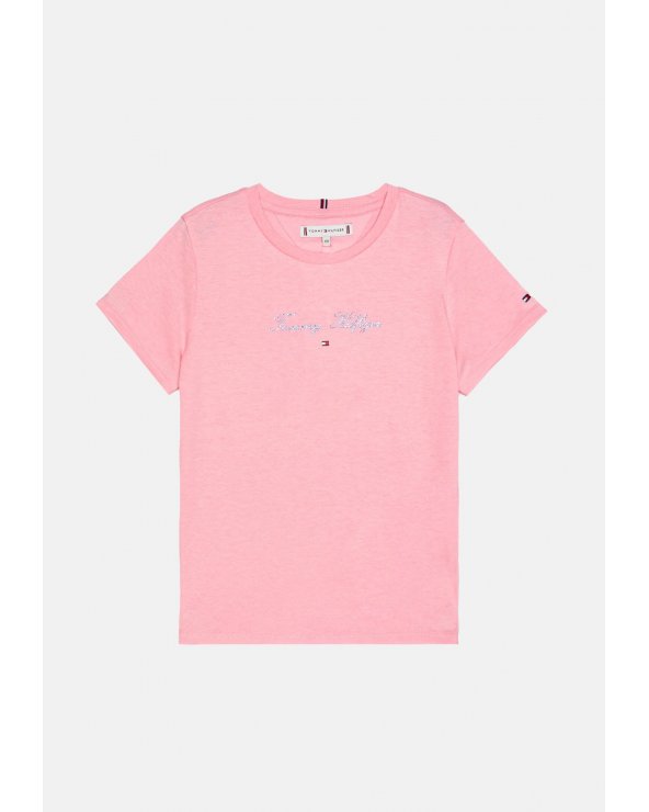 T-shirt Rosa Bambina Tommy Hilfiger Classica 3-16 Anni