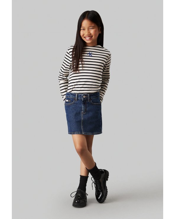 Gonna denim blu Calvin Klein corta bambina