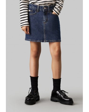 Gonna denim blu Calvin Klein corta bambina