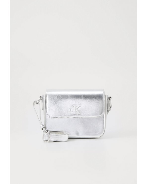 Borsa a tracolla Calvin Klein argento lucente elegante e chic