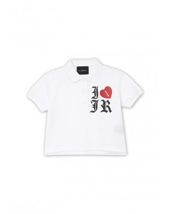Completo polo bianco e shorts neri John Richmond bambina 2-16 anni