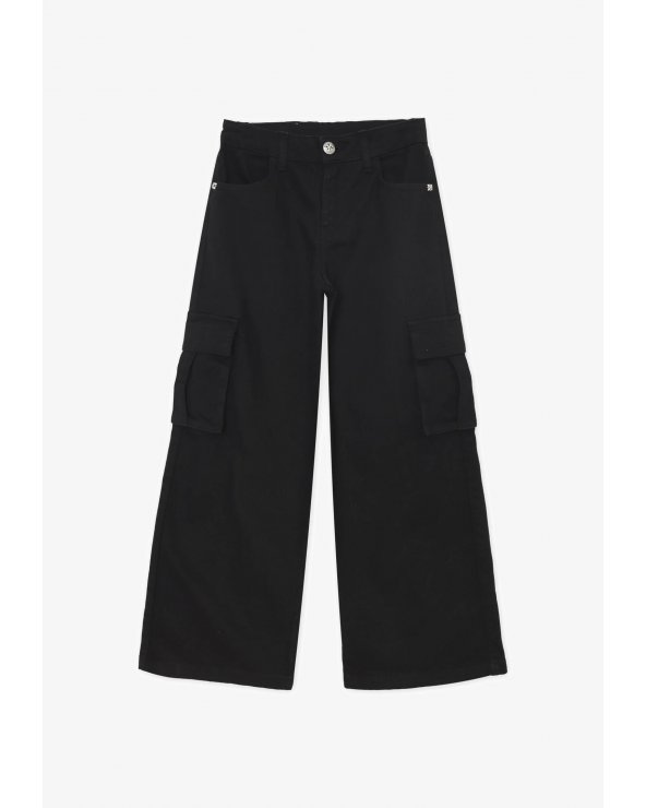 Pantalone cargo largo nero John Richmond bambina